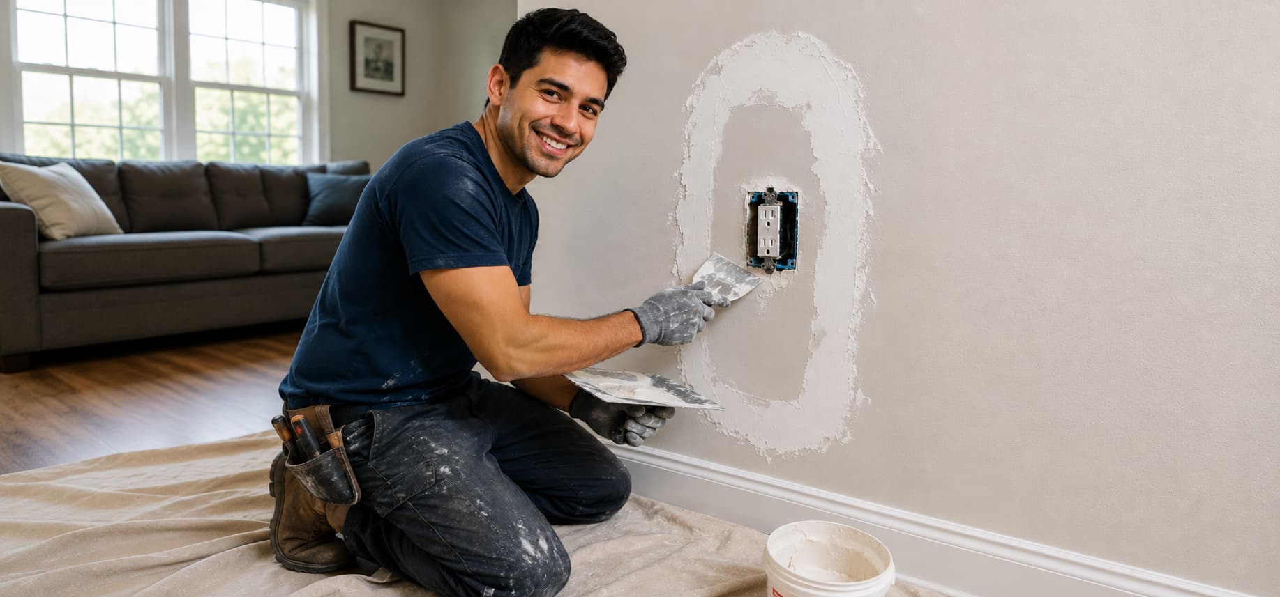 Drywall contractor providing wall and ceiling repair services